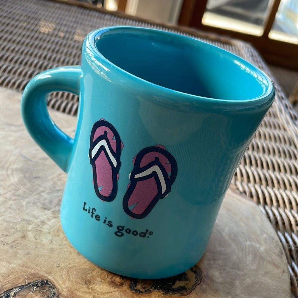 Life is Good Teal Coffee Mug